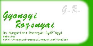 gyongyi rozsnyai business card